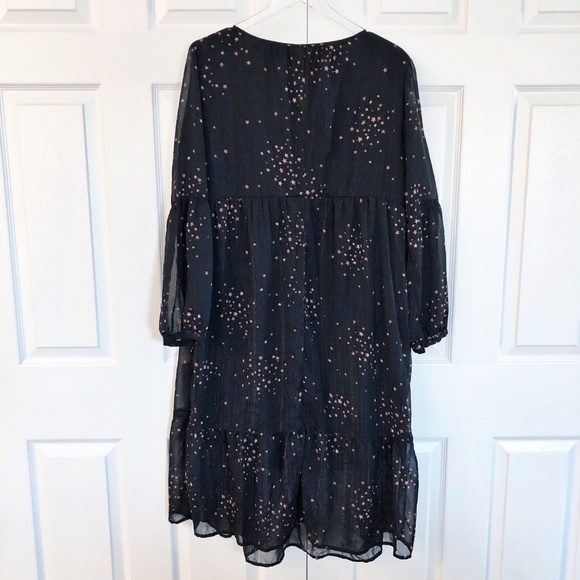 Isabel Maternity Woven Star Print Flounce Dress - Picture 6 of 7